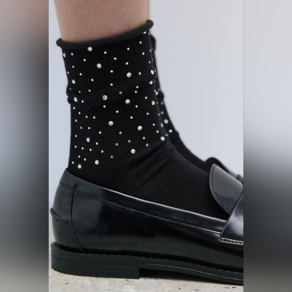 Zara Short Rhinestone Socks